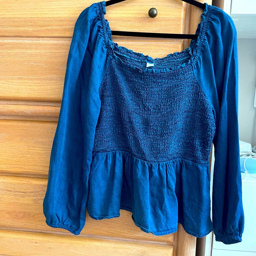 Chambray top size L